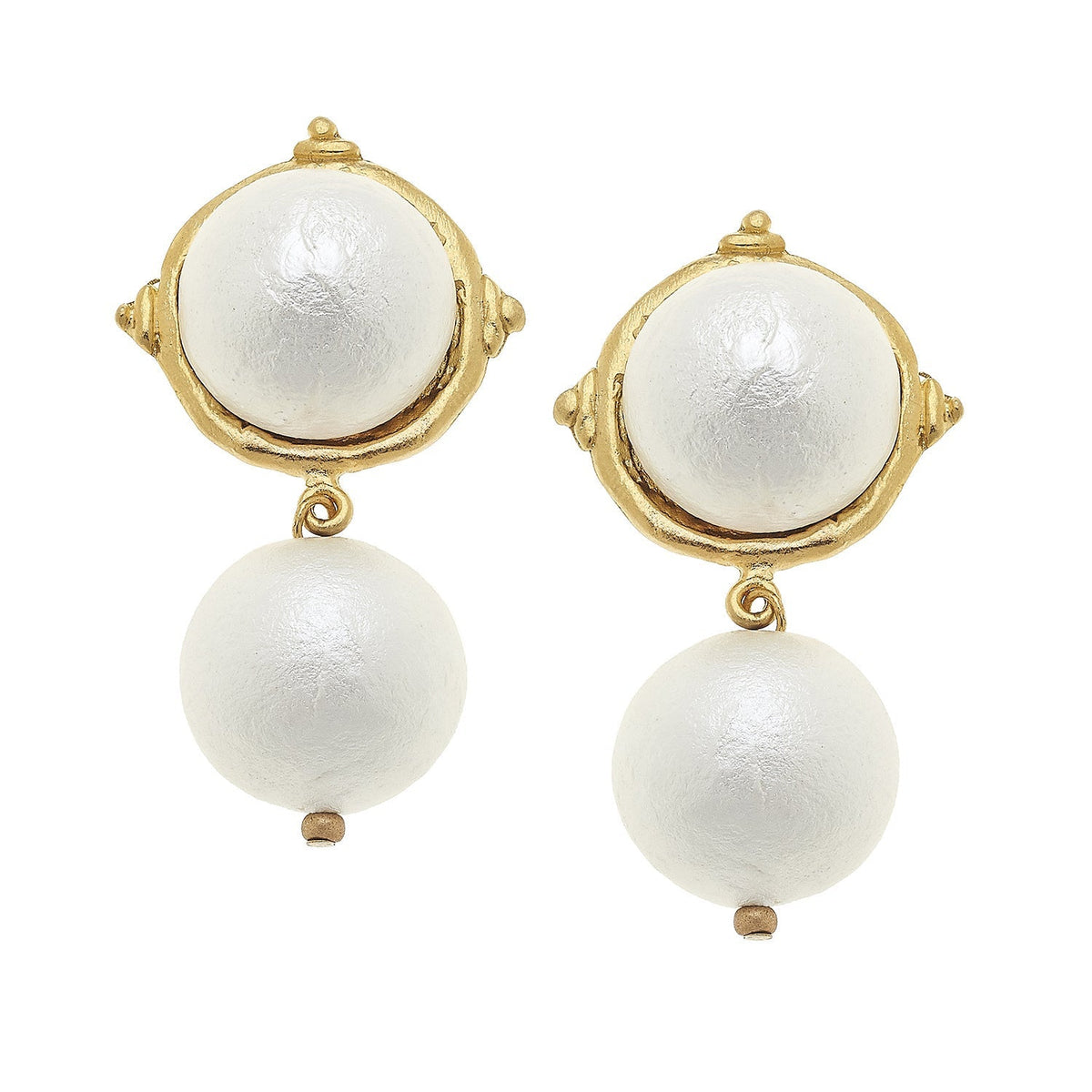 Pearl Cab & Cotton Pearl Drop Earrings
