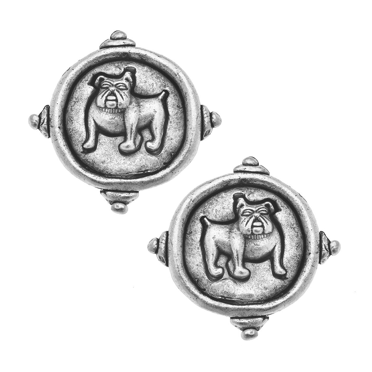 Silver Bulldog Studs