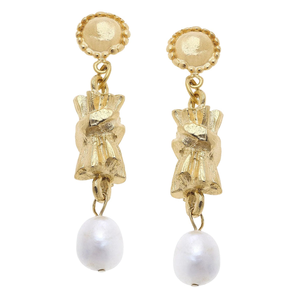 Gold Bundle & Freshwater Pearl Earrings