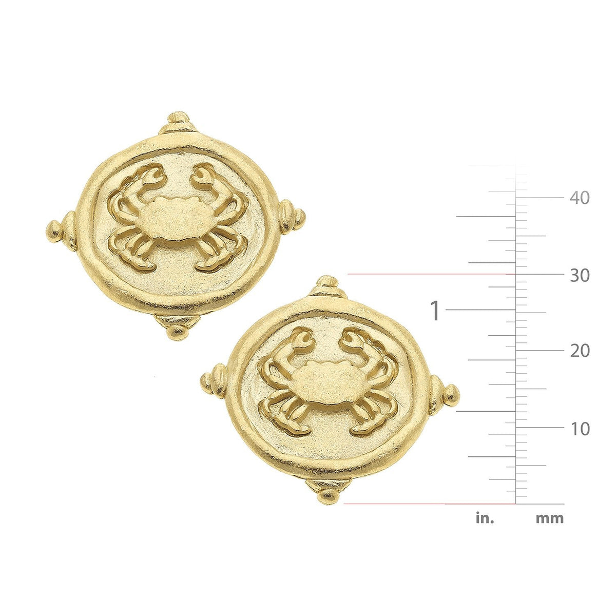 Crab Intaglio Studs