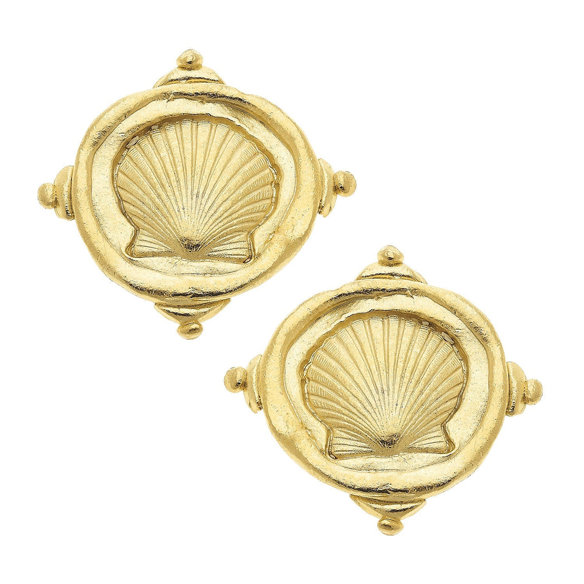 Shell Intaglio Clip Studs