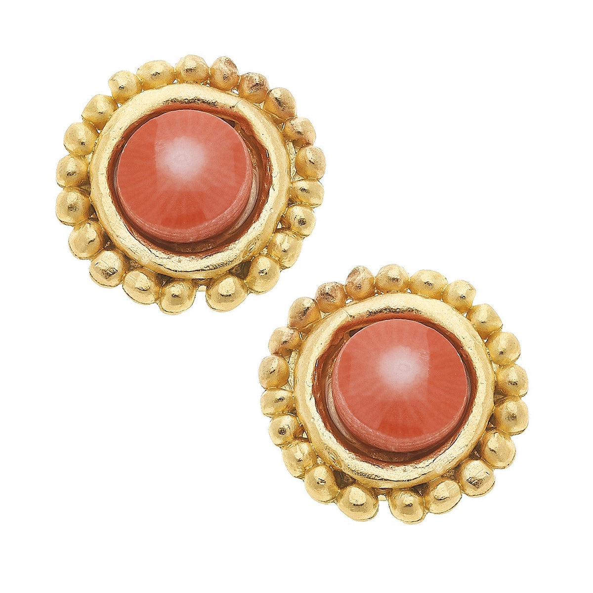 Dotted Pink Coral Earrings