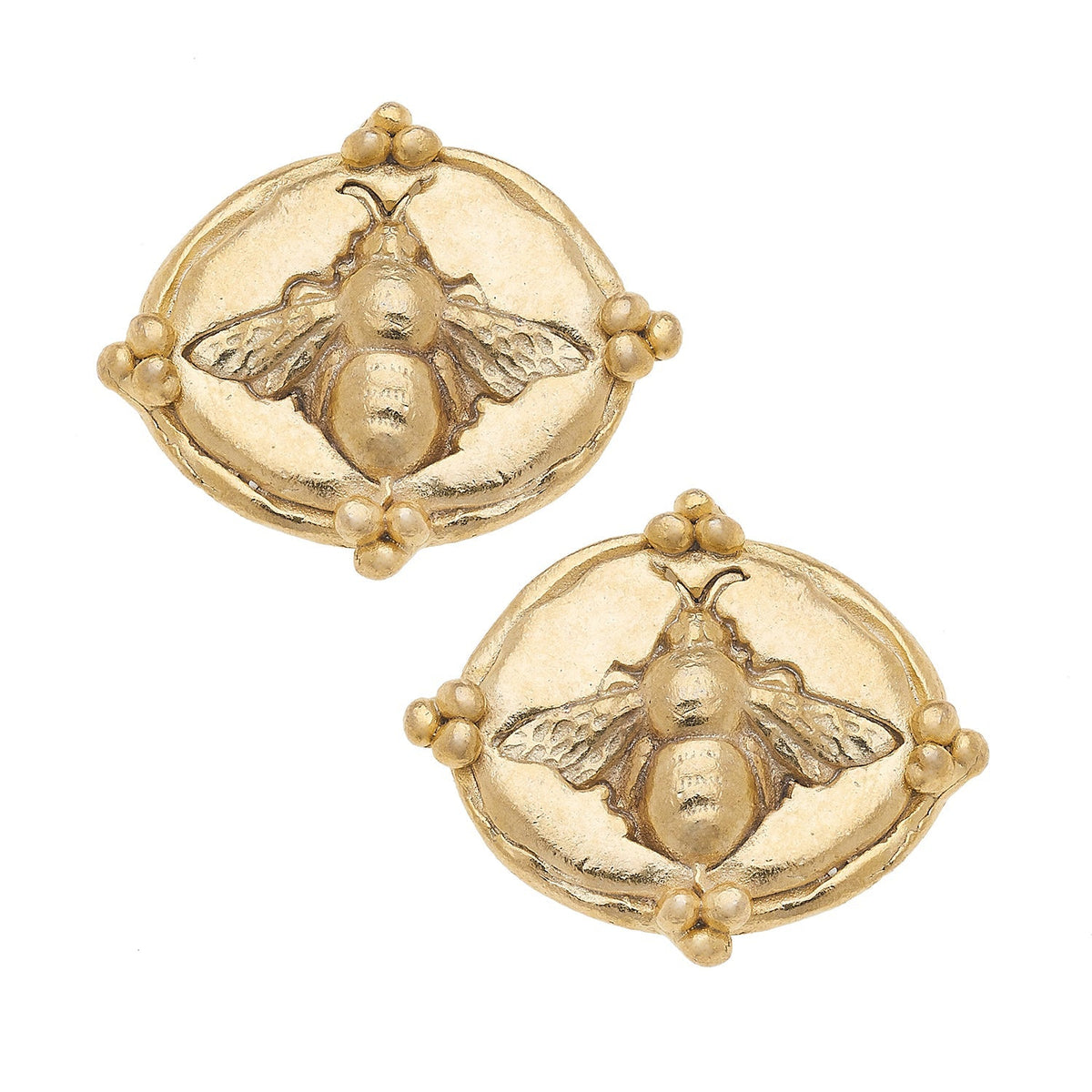 Small Bee Oval Intaglio Studs