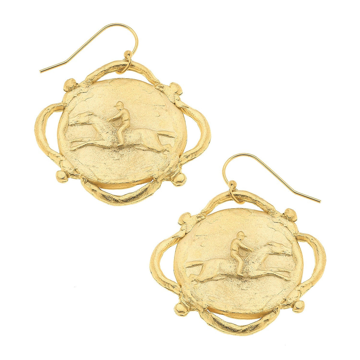 Equestrian Scroll Drop Earrings
