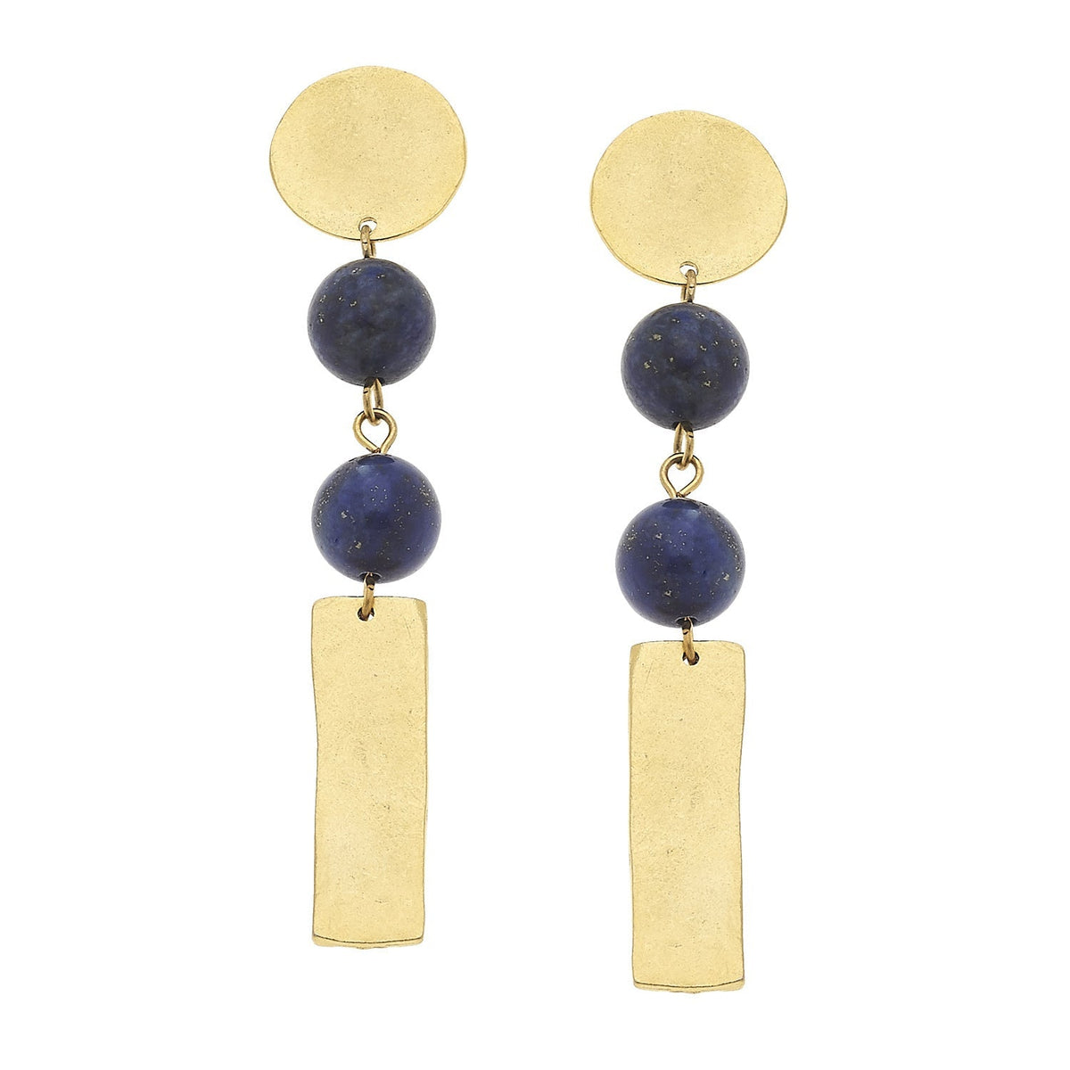 Round & Rectangle Drop Earrings