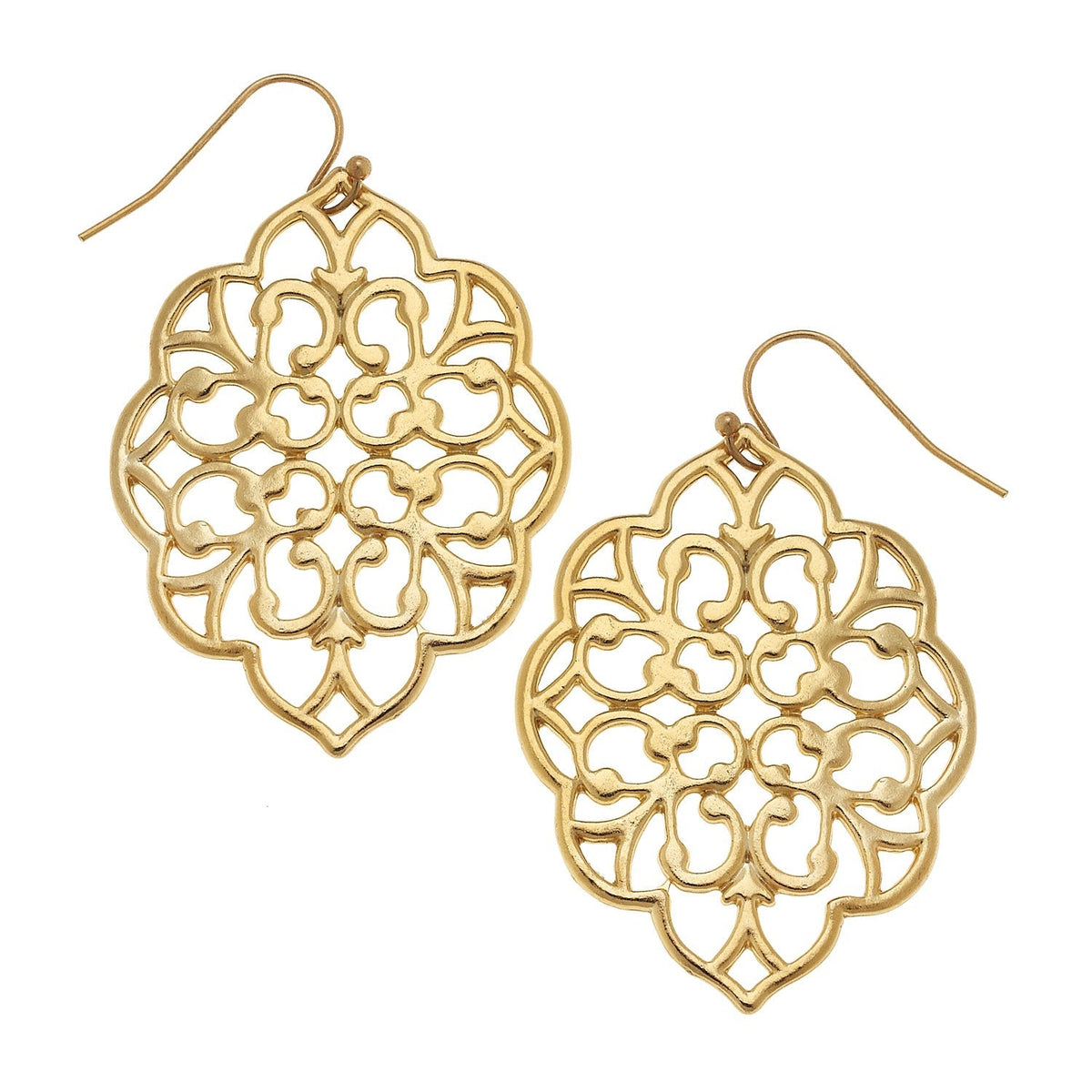 French Filigree Cut Out Earrings
