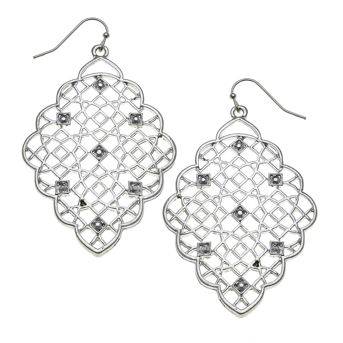 Silver Scalloped Filigree Earrings