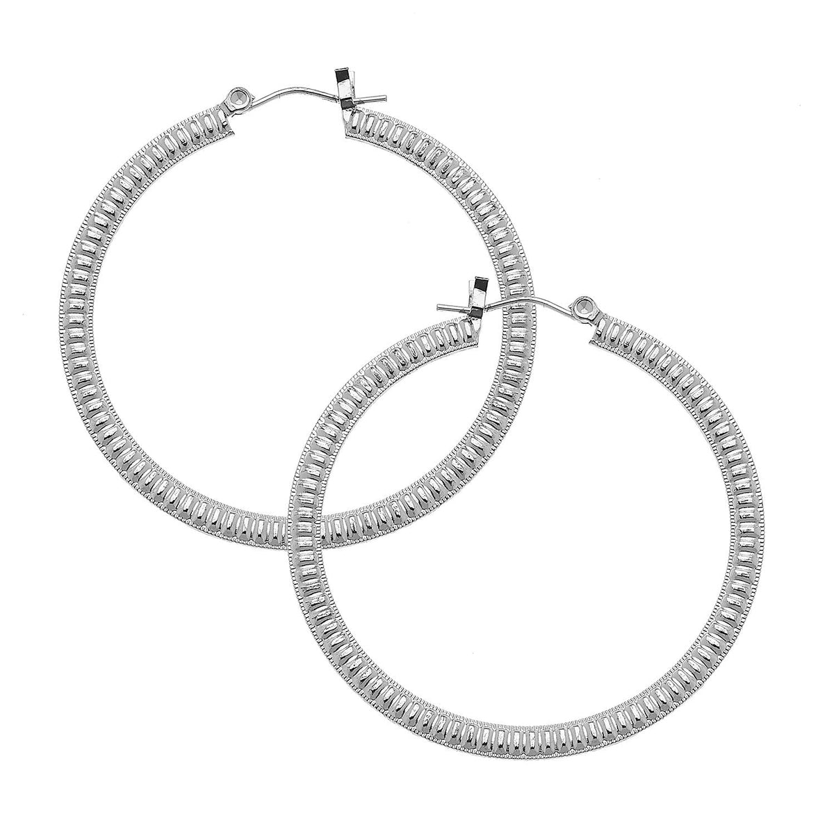 Silver Striped Hoops