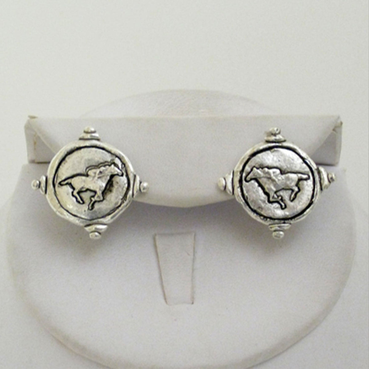 Silver Mustang Intaglio Studs