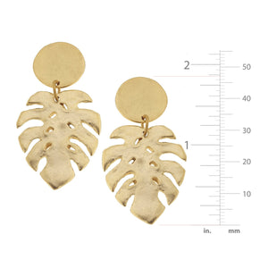 Tropical Palm Leaf Earrings