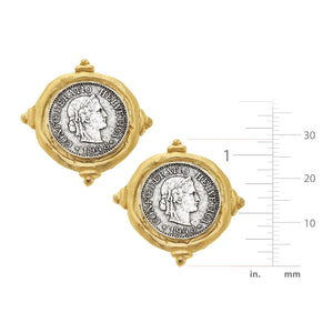 Mixed Metal French Franc Coin Studs
