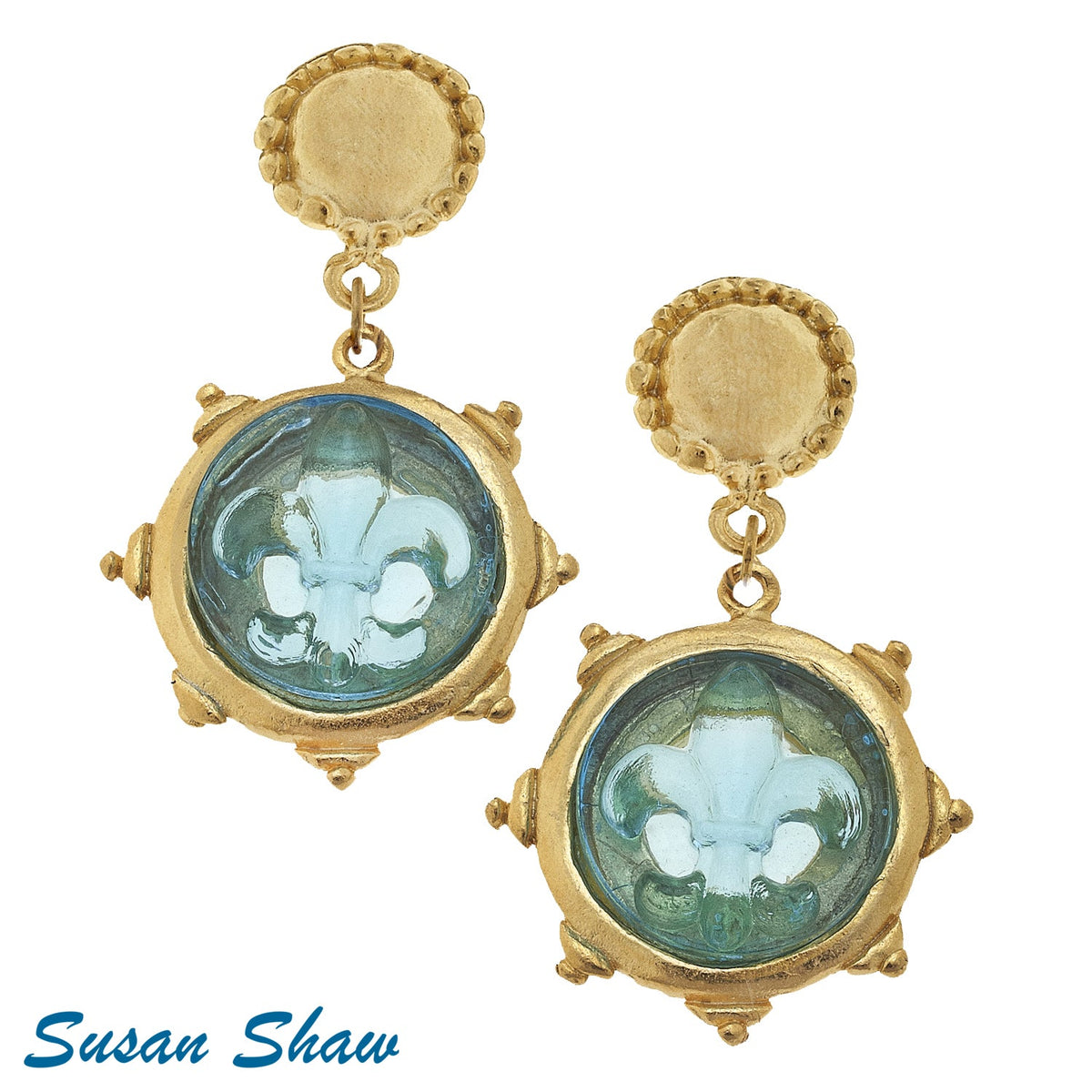 Fleur de Lis Venetian Glass Earrings