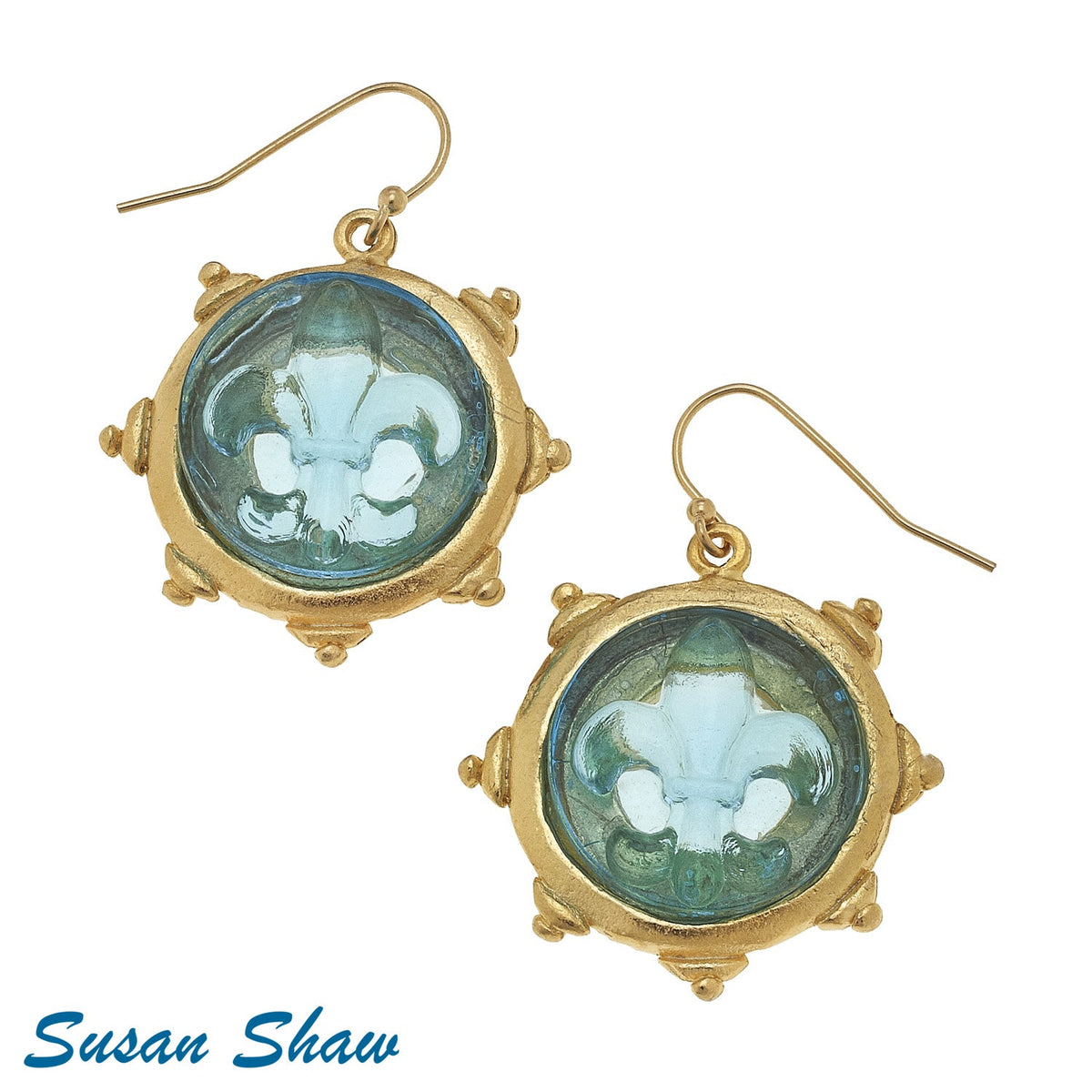 Venetian Glass Fleur-De-Lis Earrings