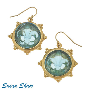 Venetian Glass Fleur-De-Lis Earrings