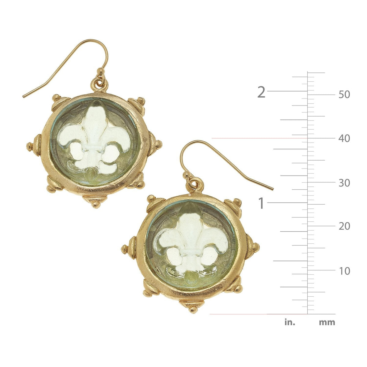Venetian Glass Fleur-De-Lis Earrings