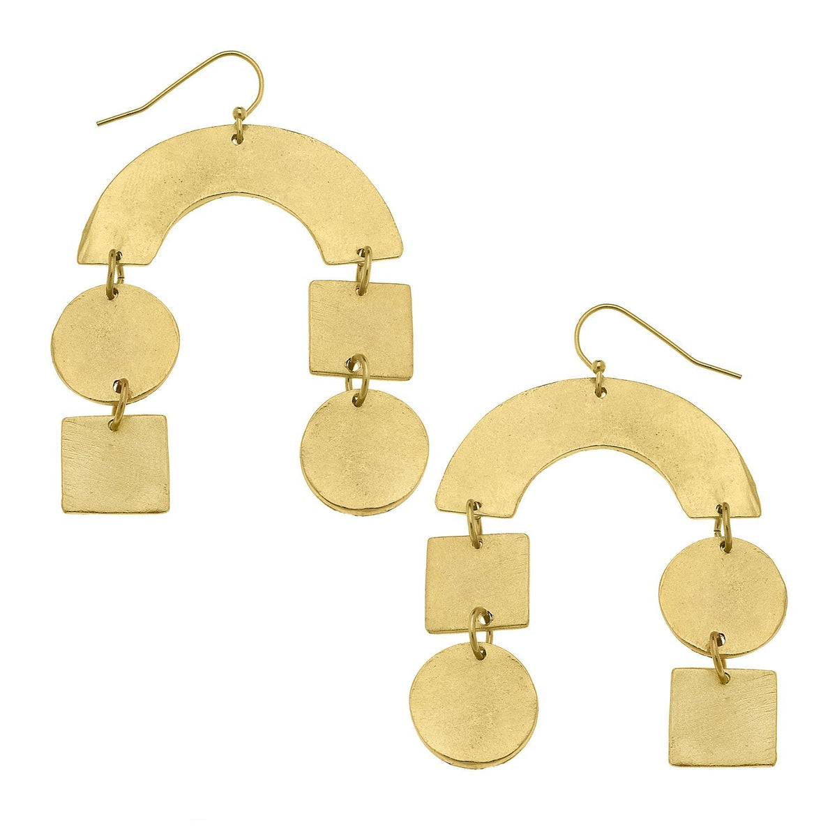 Rounds & Squares Drop Earrings