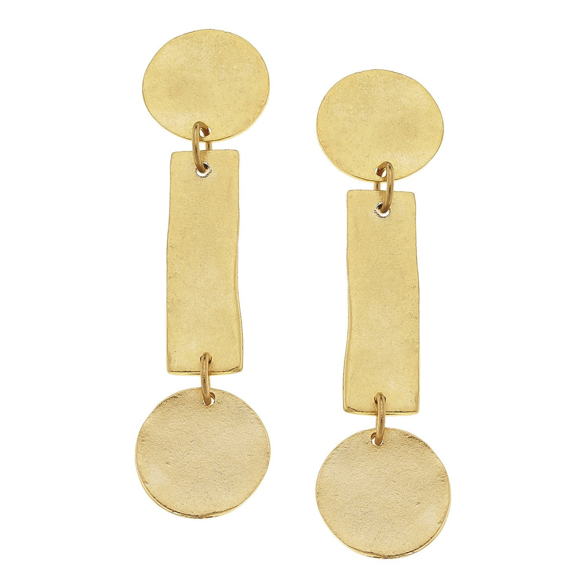 Round & Rectangle Bar Drop Earrings