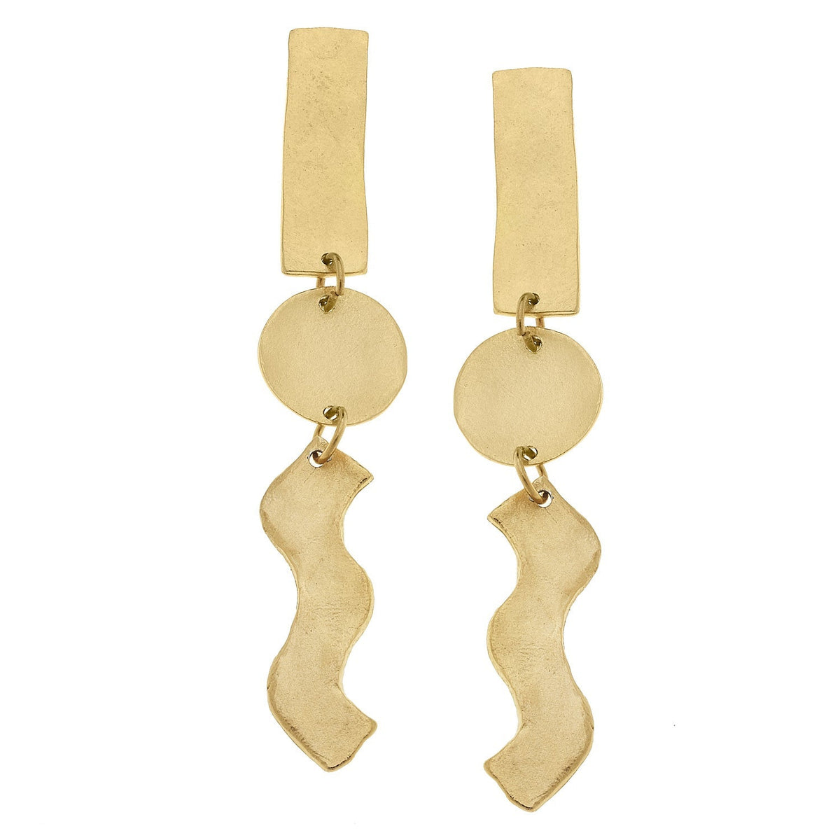 Zig-Zag & Rectangle Bar Drop Earrings
