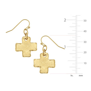 Mini Square Cross Earrings