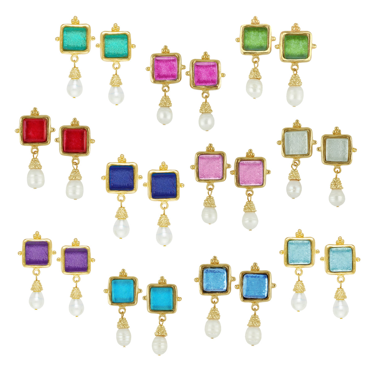 Set of 11 Assorted Madeline Pearl Drop Earrings