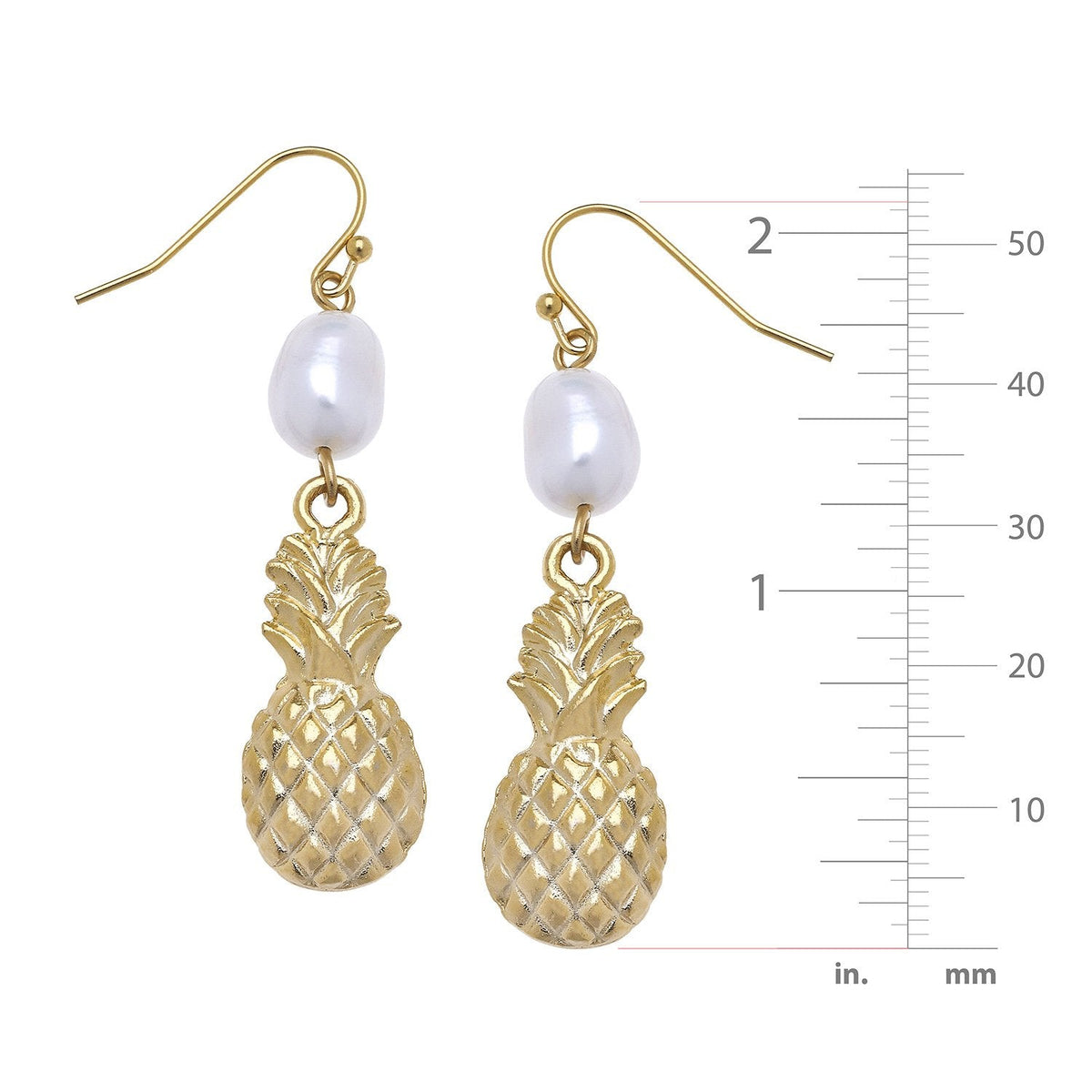 Pearl + Pineapple Drop Earrings