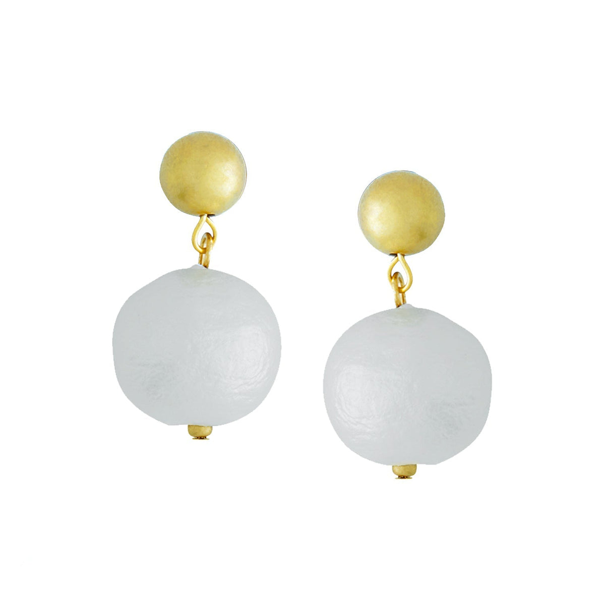 Cotton Pearl Drop Earrings