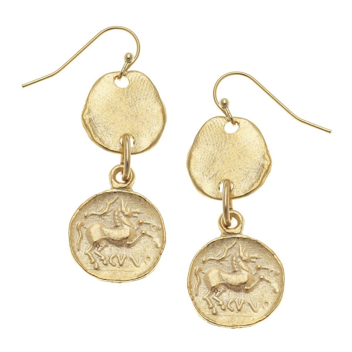 Oval & Coin Drop Earrings