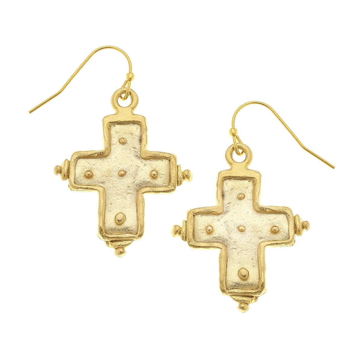 Dotted Cross Earrings