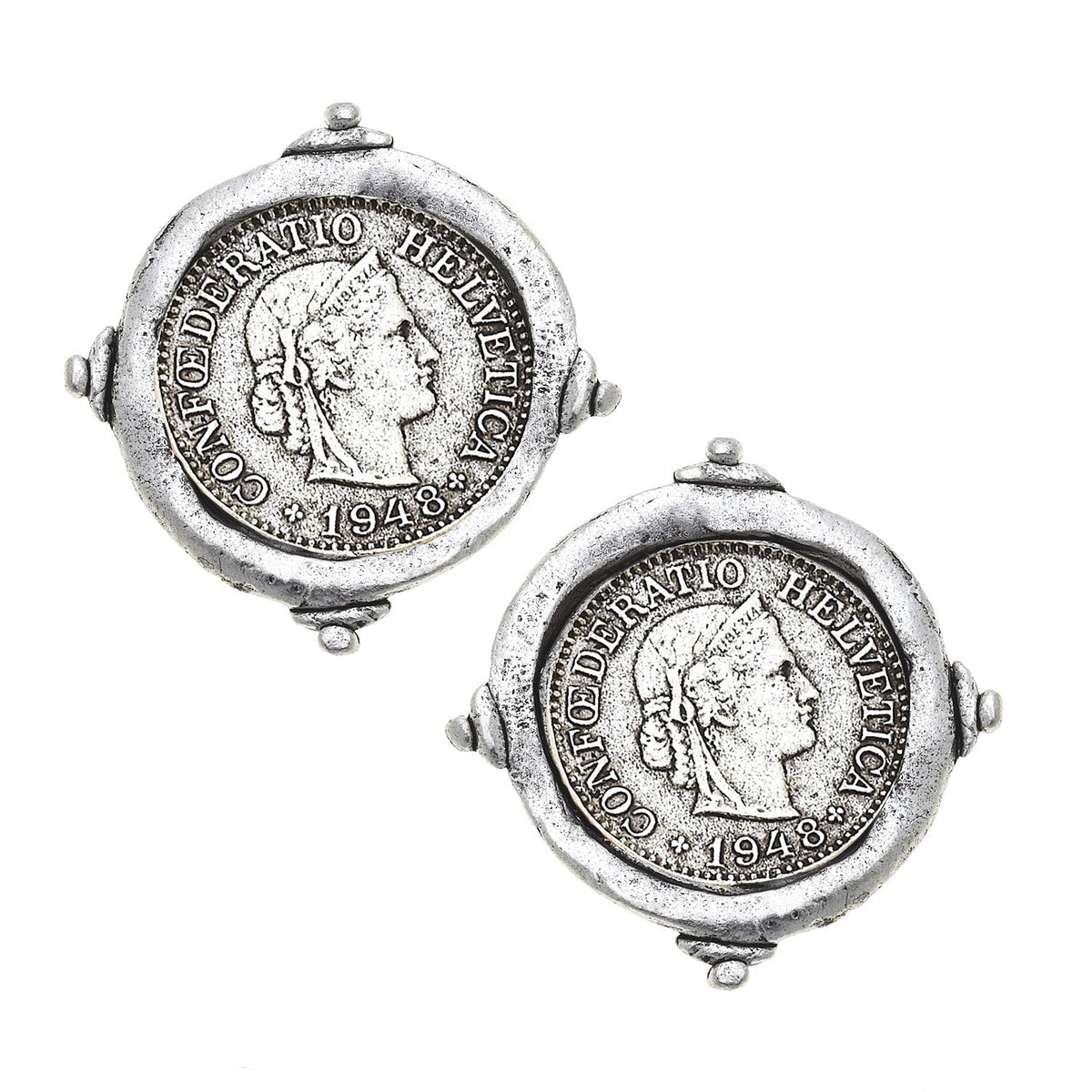 Silver Coin Studs