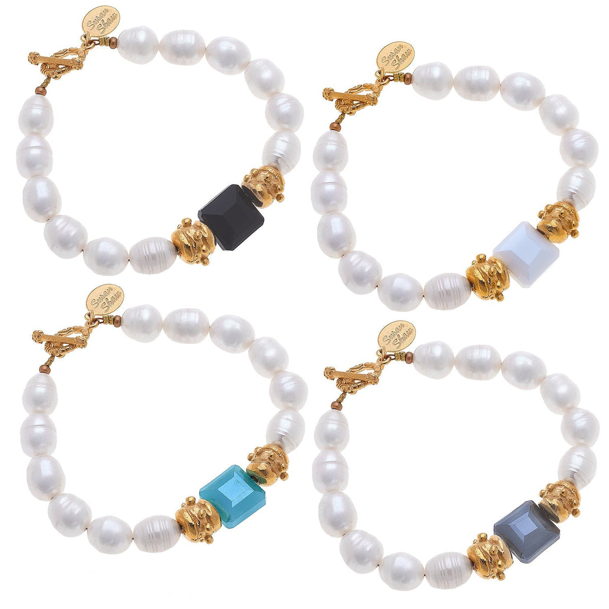 Set of 4 Assorted London Pearl Bracelets
