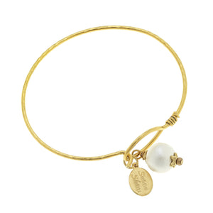 Cotton Pearl Flex Bangle Bracelet