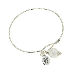 Cotton Pearl Flex Bangle Bracelet