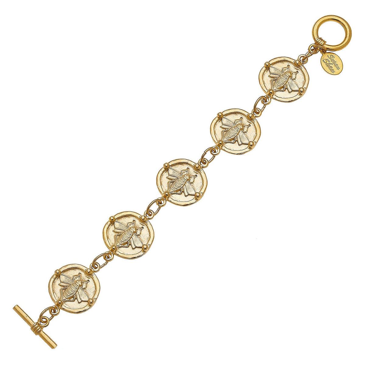 Round Bee Linked Bracelet