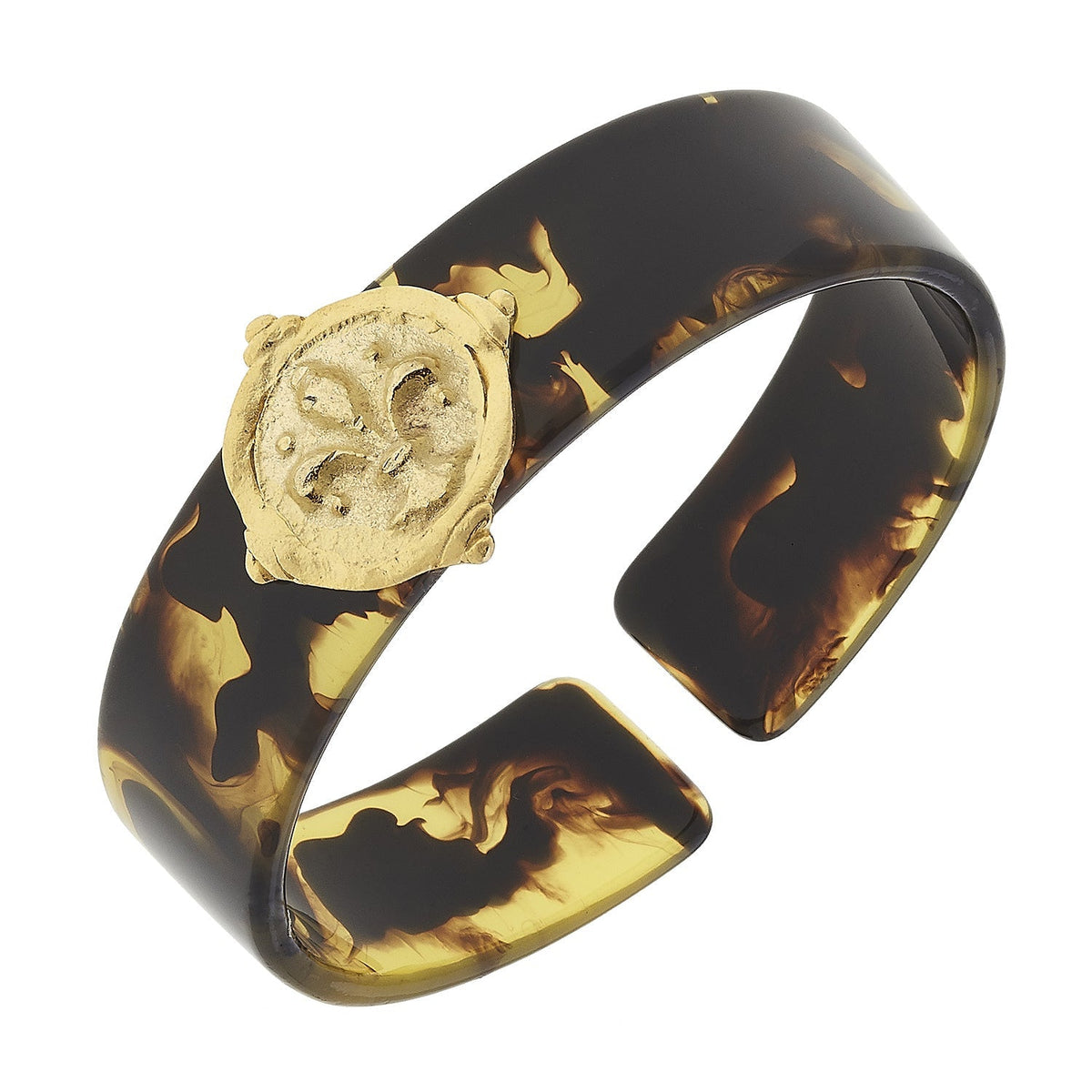 Fleur de Lis Tortoise Cuff