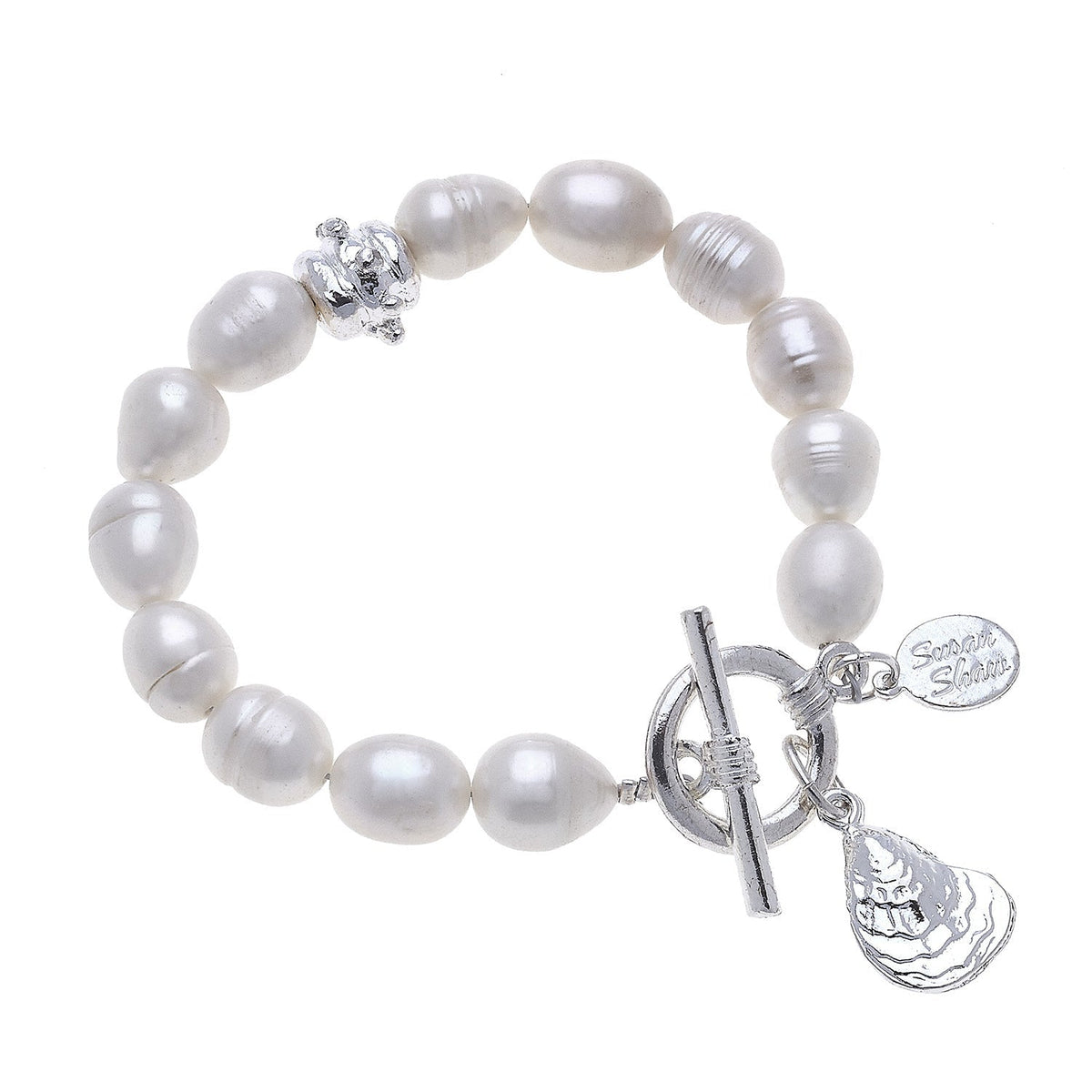 Silver Oyster Pearl Bracelet