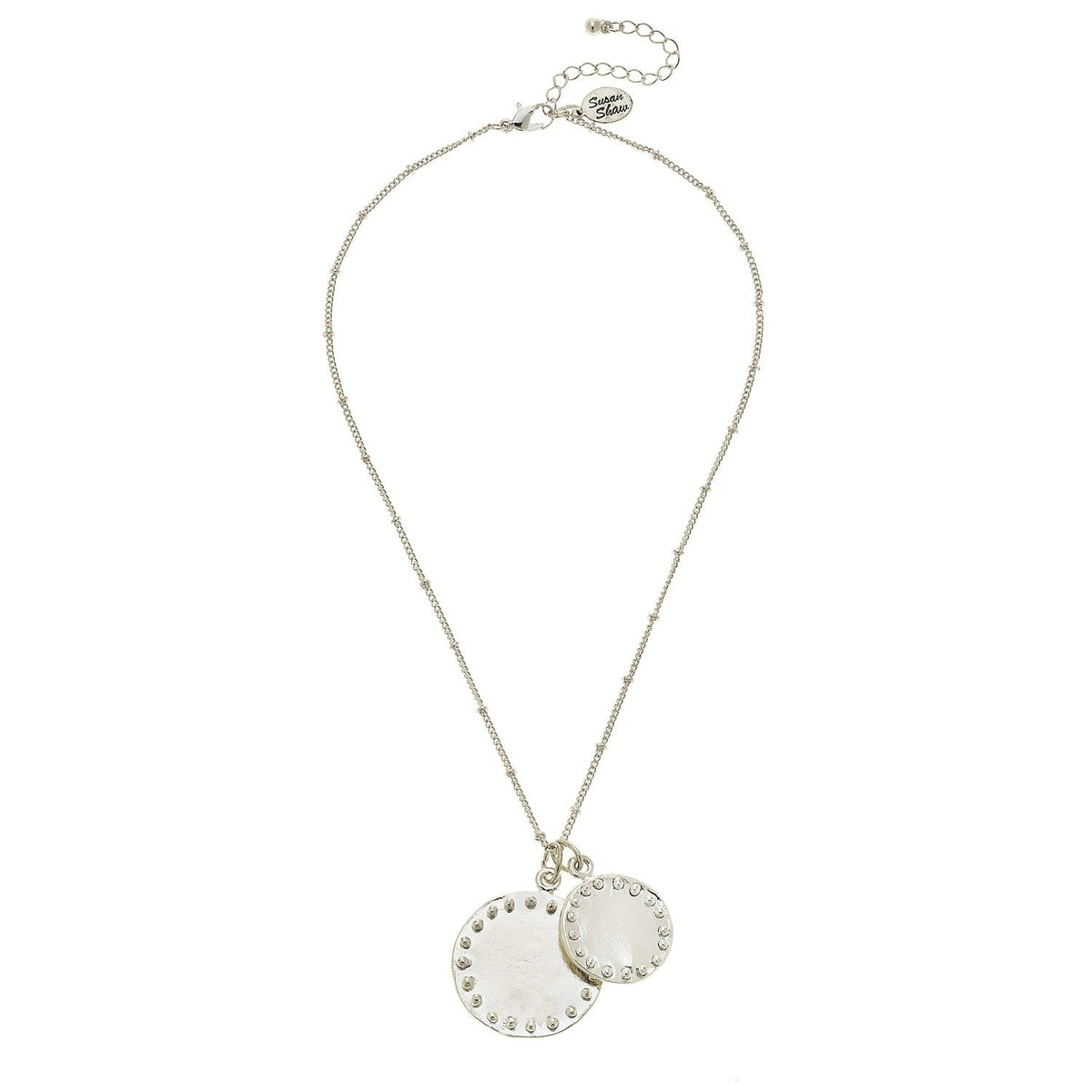 Silver Dotted Round Chain Necklace