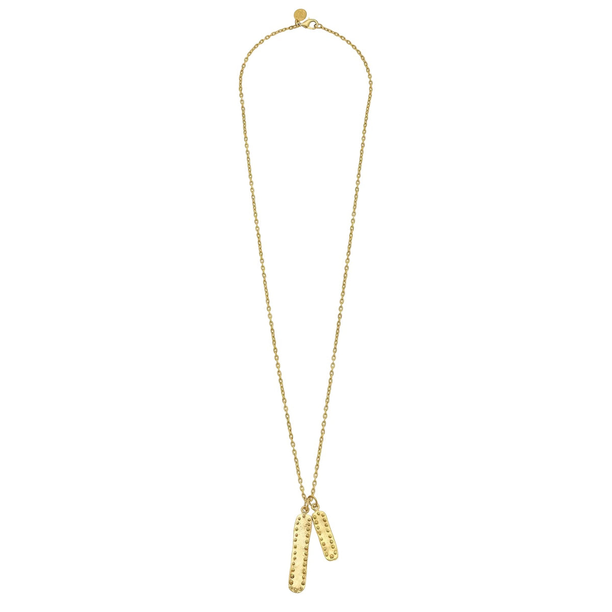 Long Dotted Bar Chain Necklace