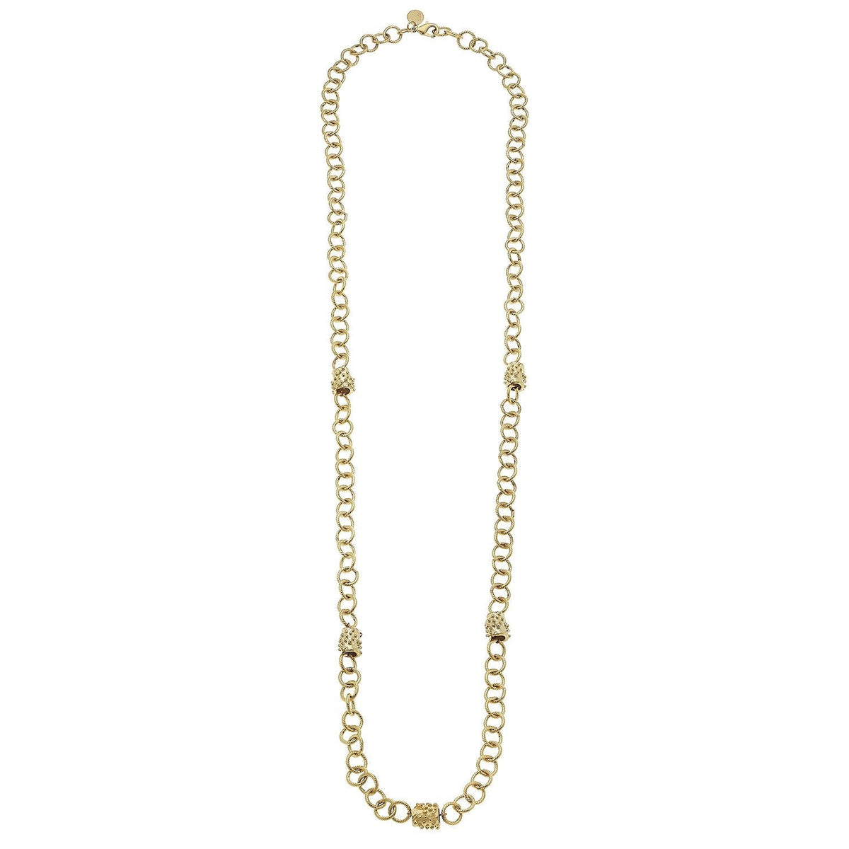 Long Linked Bead Chain Necklace