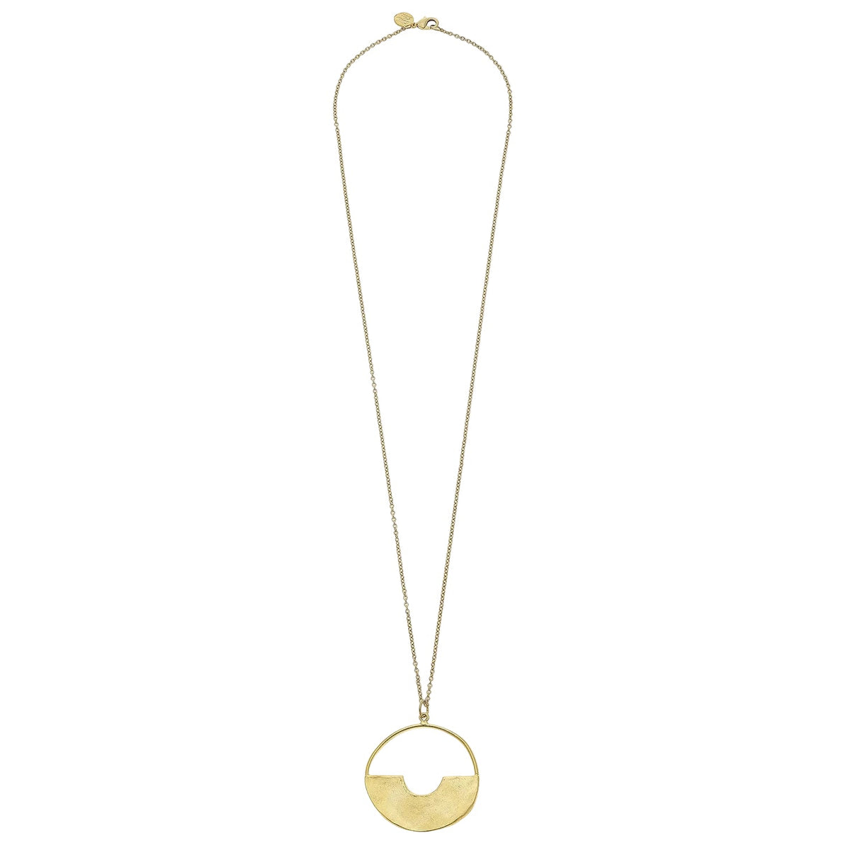 Half Disc Long Pendant Necklace