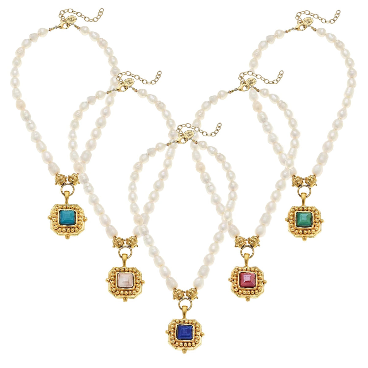 Set of 5 Assorted London Pearl Necklaces
