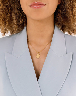 Dainty Oval Pendant Necklace