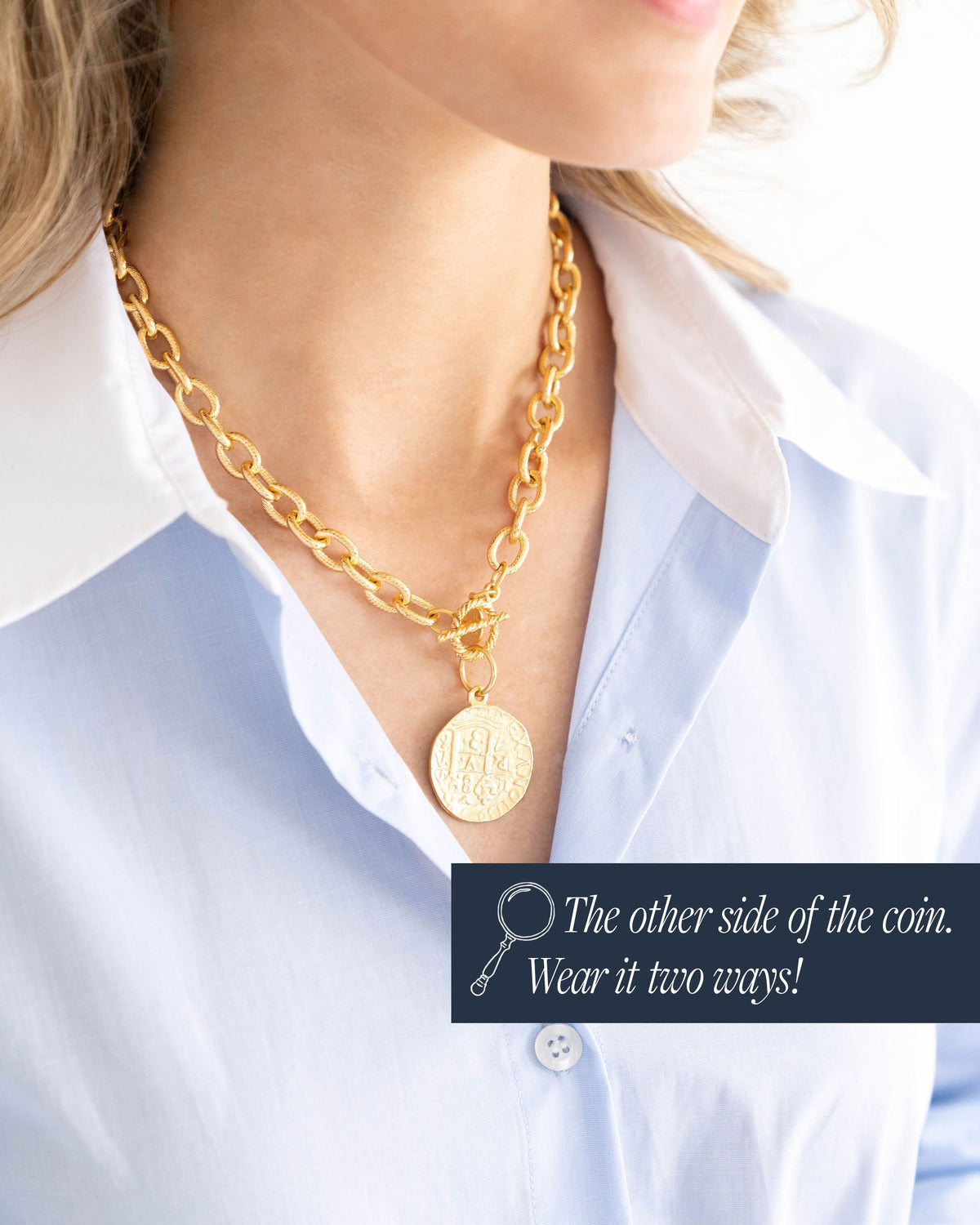 Peruvian Coin Toggle Necklace