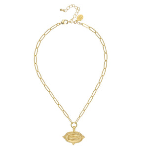 Alligator Intaglio Paperclip Necklace