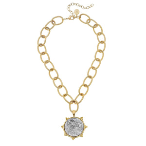 Mixed Metal Equestrian Chain Necklace