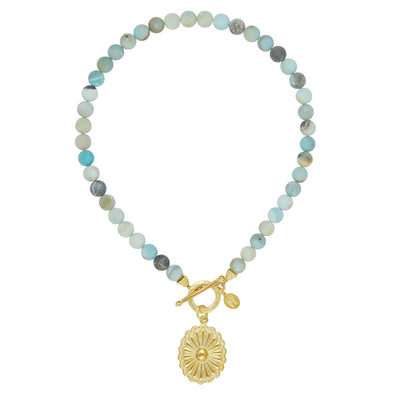 Amazonite Jane Oval Toggle Necklace