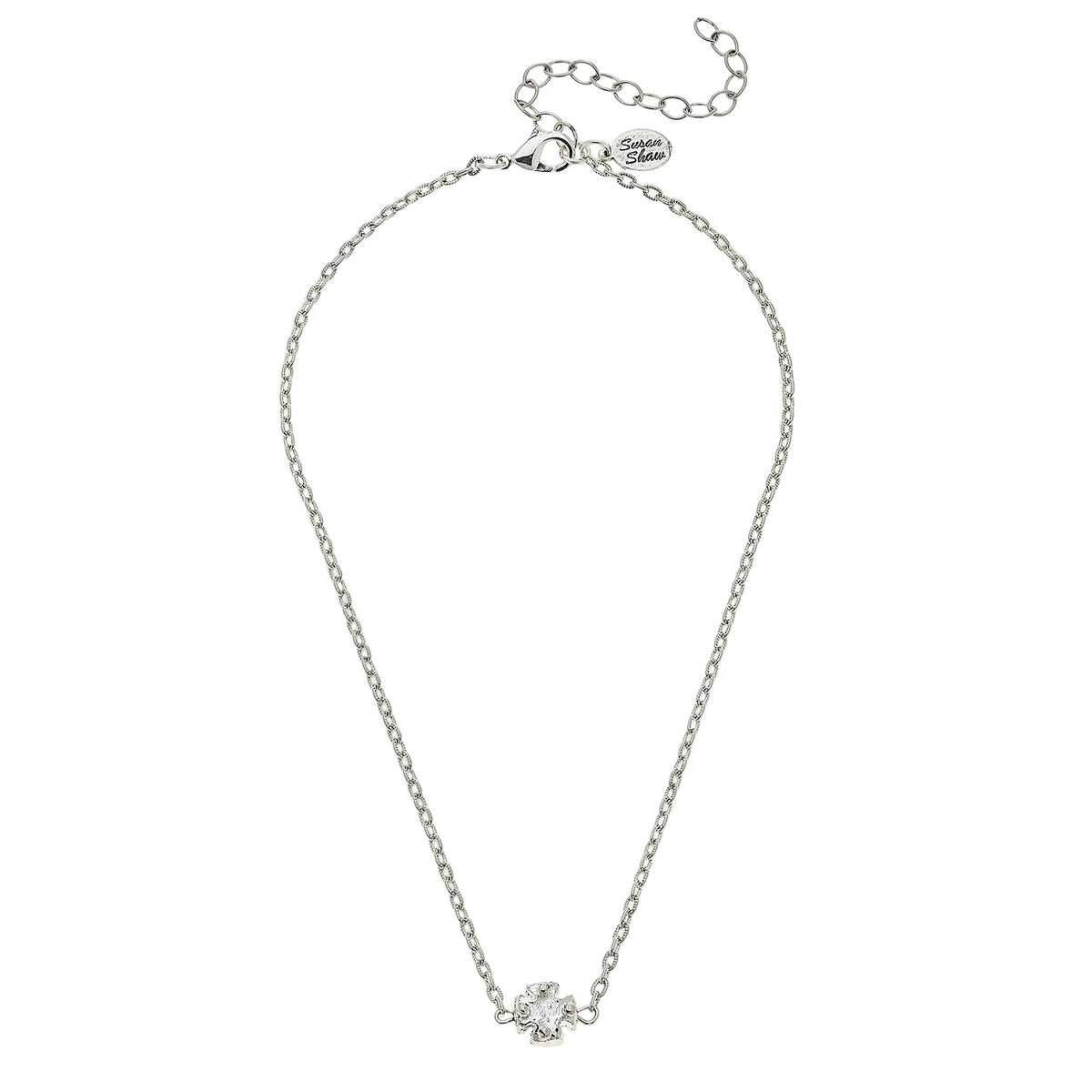Silver Dainty Maltese Cross Necklace