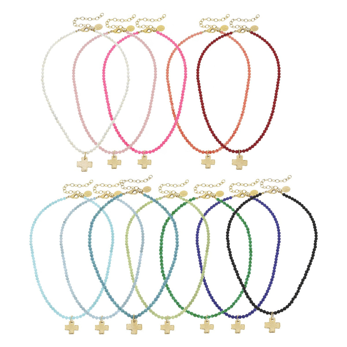 Set of 13 Assorted Alys Cross Necklaces