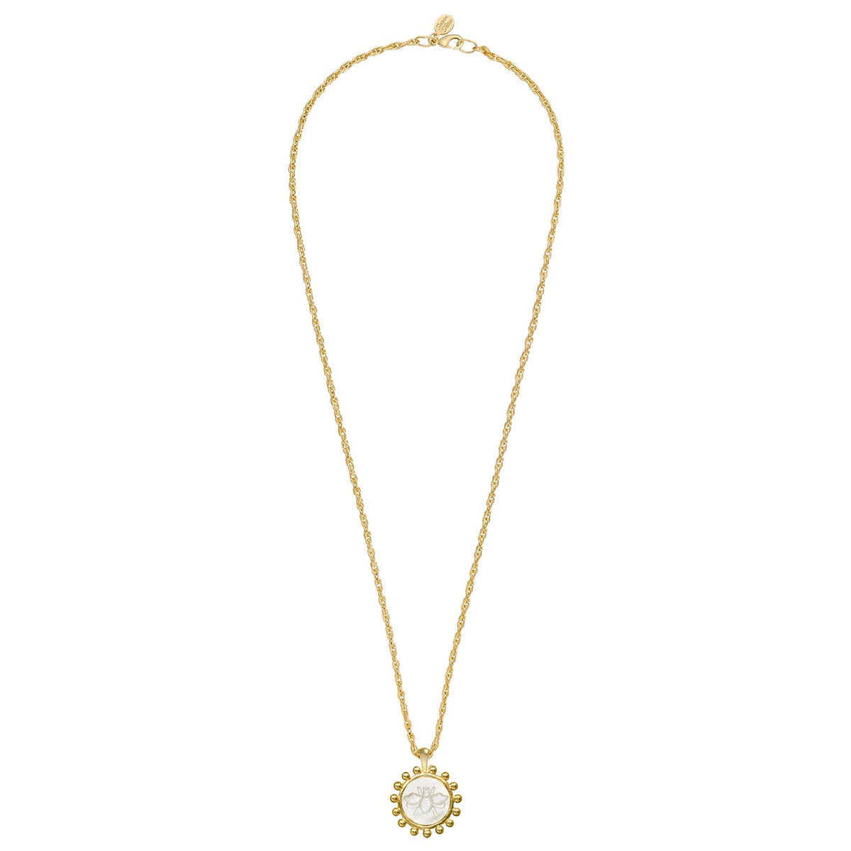 Sophie Long Engraved Bee Necklace