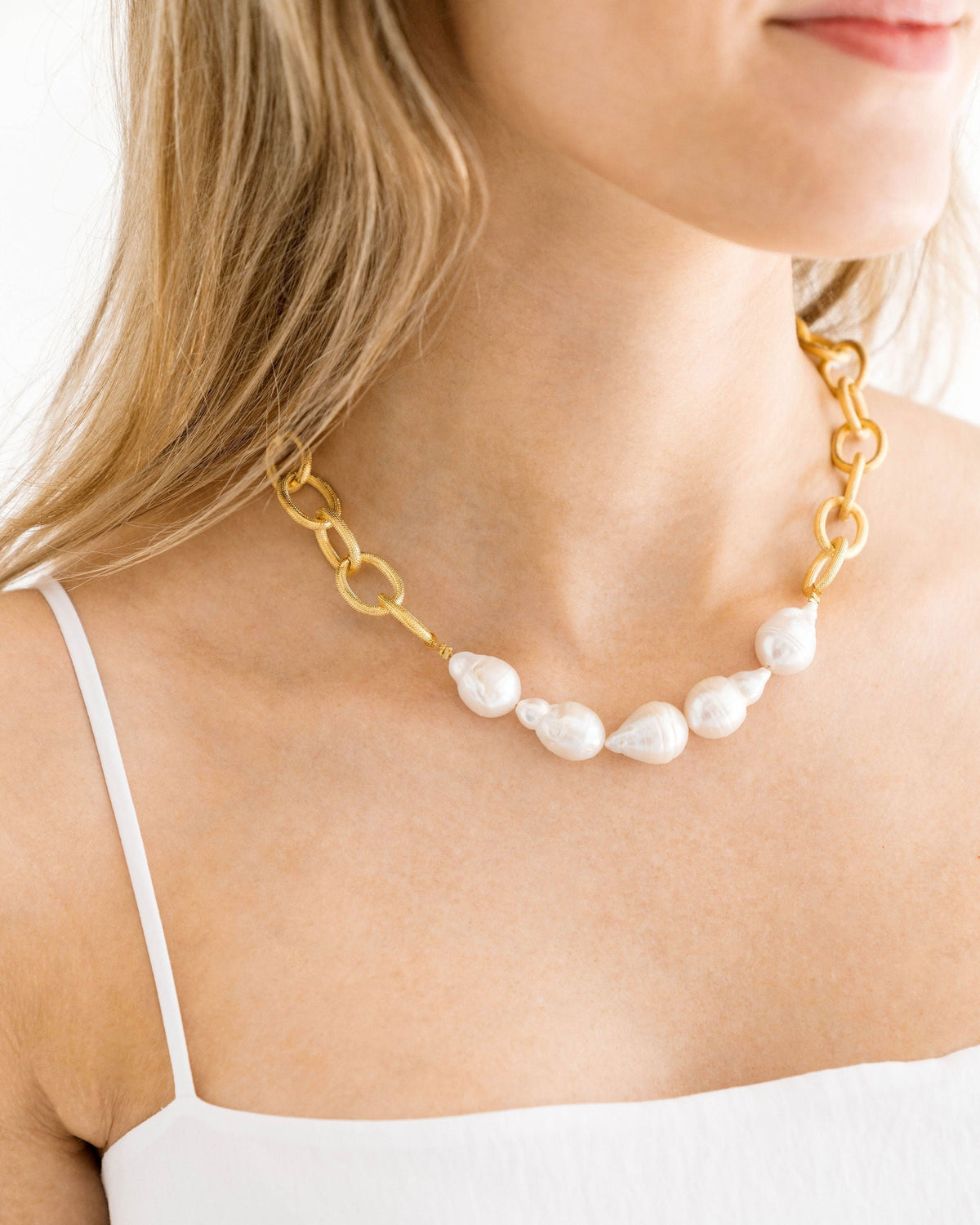 Baroque Pearl Chain Necklace