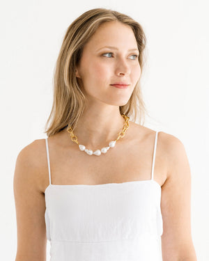 Baroque Pearl Chain Necklace